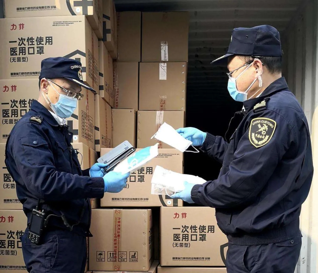 中国海关查处不合格出口防疫物资1120.5万件